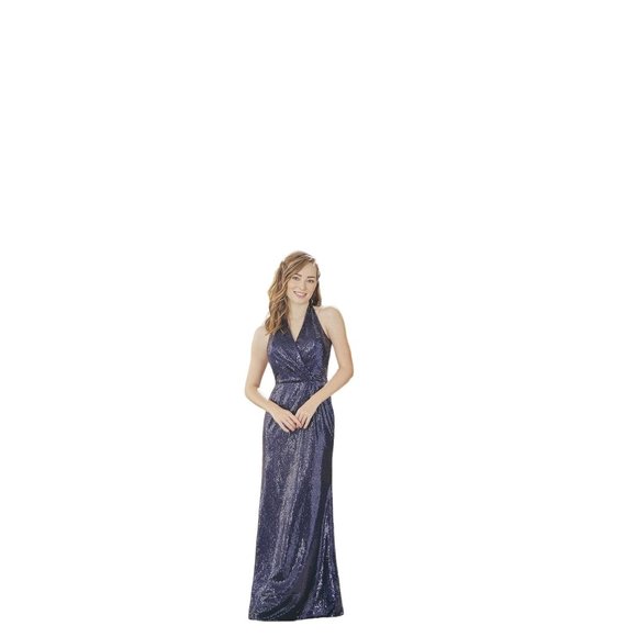 NWT Jasmine Midnight Sequence Halter Formal Gown - Picture 8 of 8